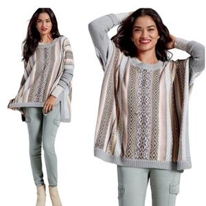 CAbi Fair Isle Sweater/Poncho Style 3121